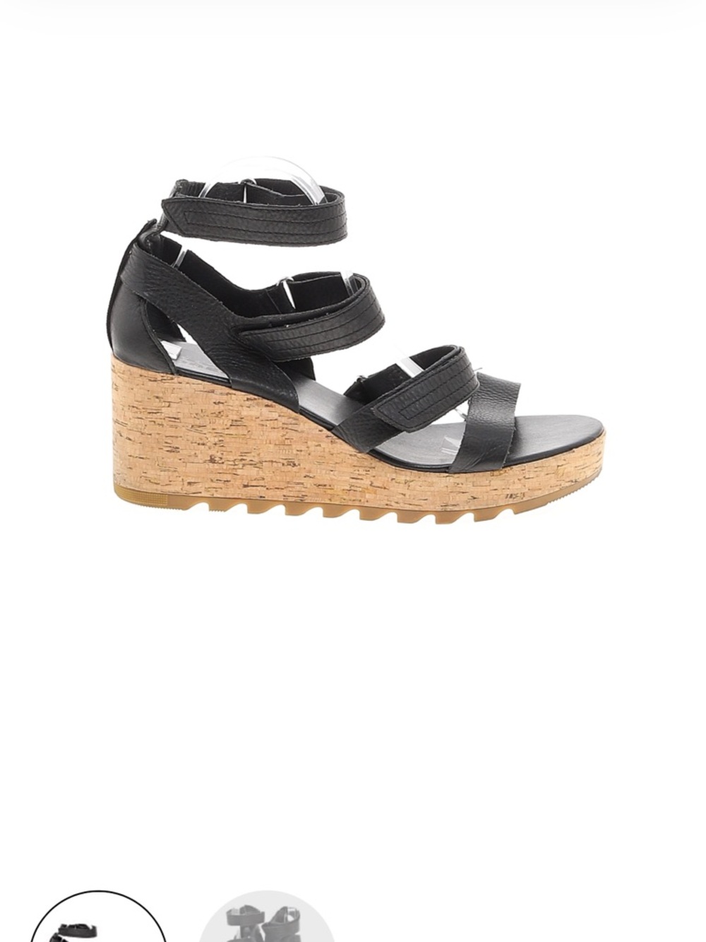 Sorel Cameron cork wedge leather Sandals New 10